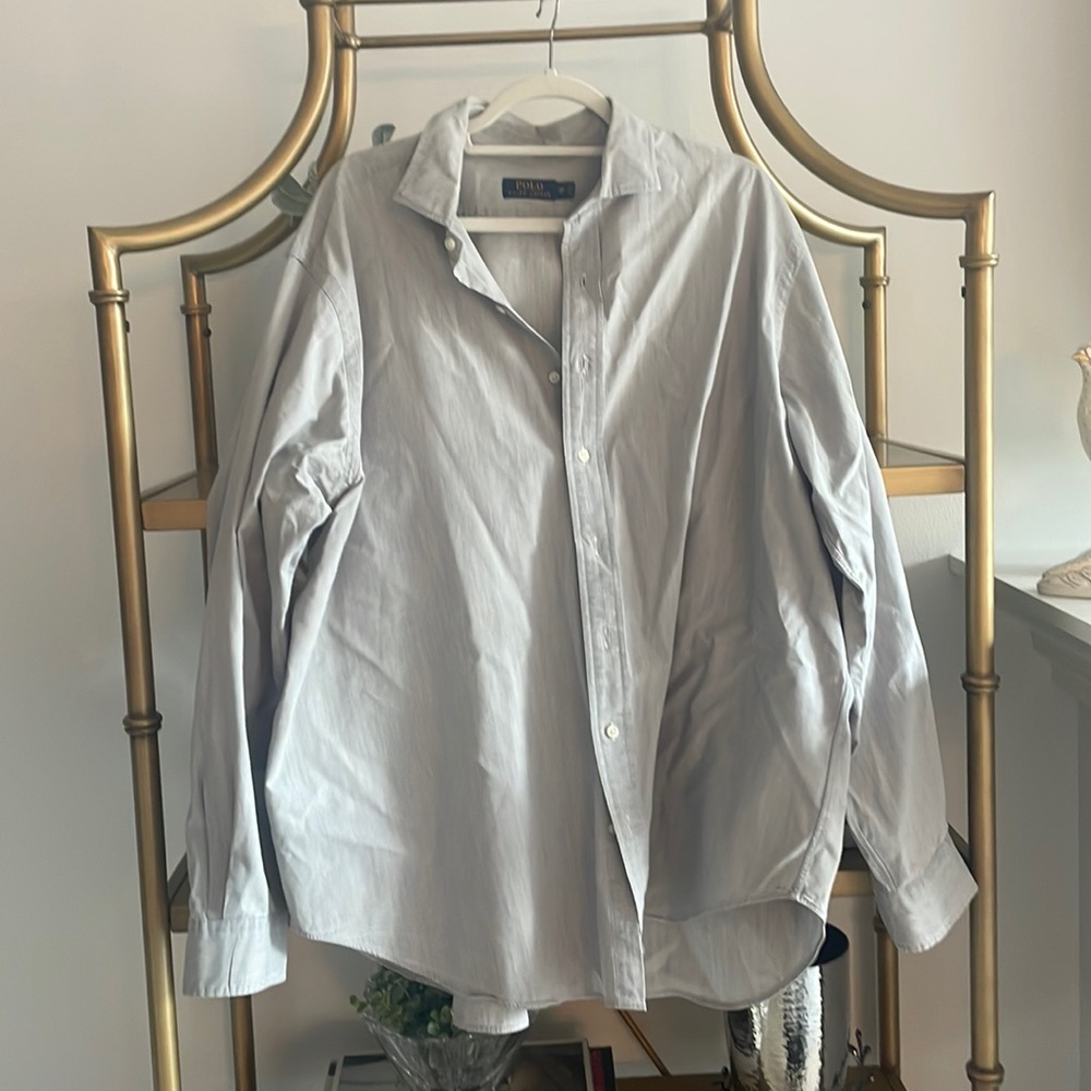 NWOT Polo Ralph Lauren Button Down Men’s Oversized Women’s Light Blue